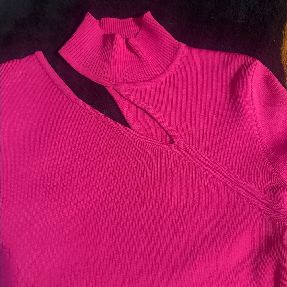 BCBGMaxAzria Fuchsia Cowl Neck Sweater